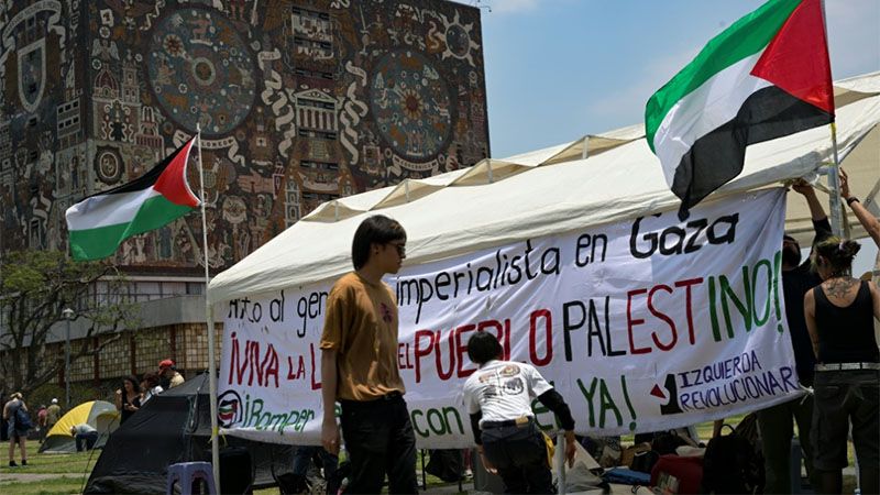 Estudiantes acampan en la mayor Universidad de M&eacute;xico en apoyo a Palestina